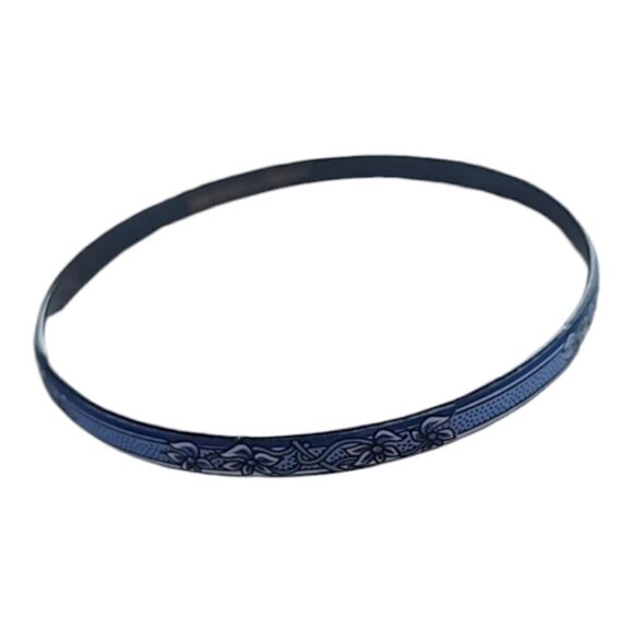 Michaela Frey Bracelet Vintage Enamel Bangle Blue Thin - Picture 1 of 7